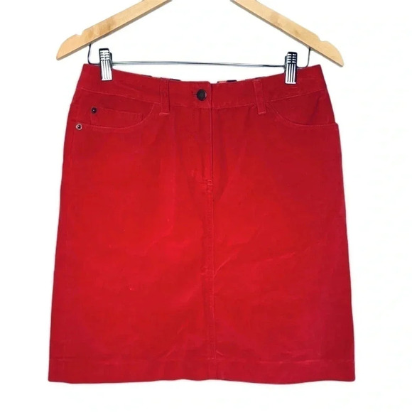 Boden Red Velour Skirt Size 10 - Picture 1 of 8